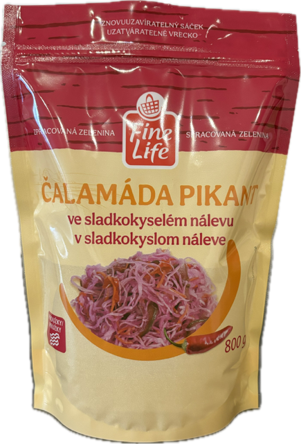 Fine Life Čalamáda v sladkokyslom náleve pikant chlad. 800 g