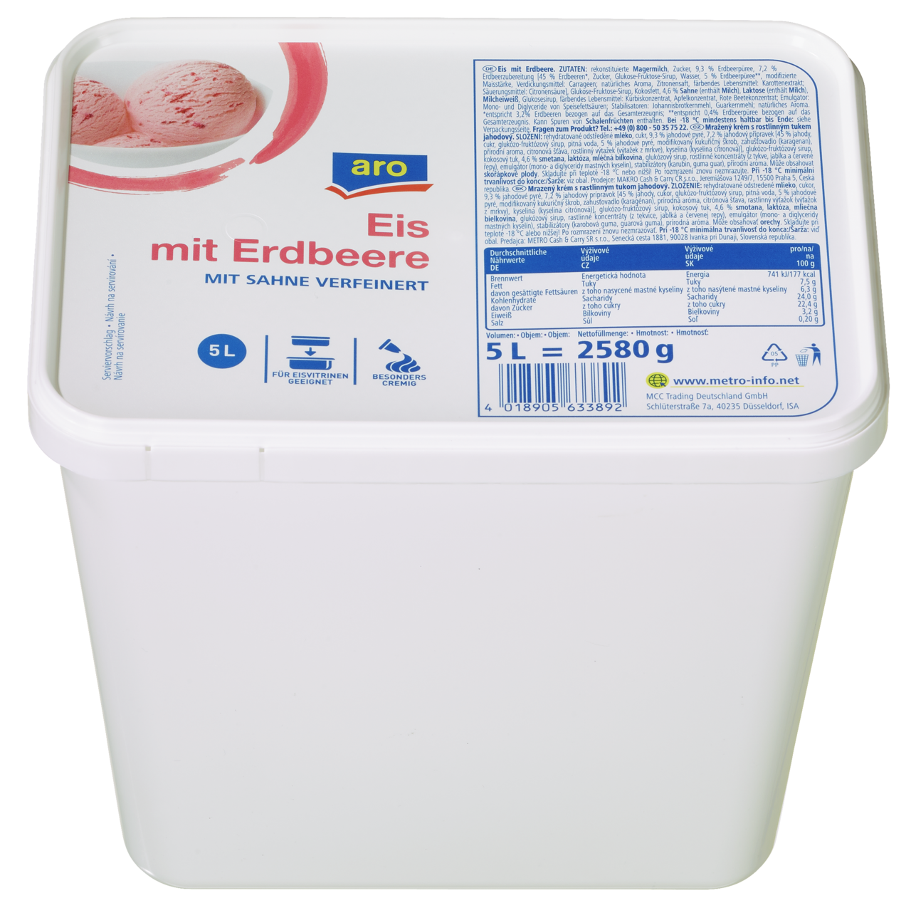 aro Zmrzlina jahoda mraz. 5 l