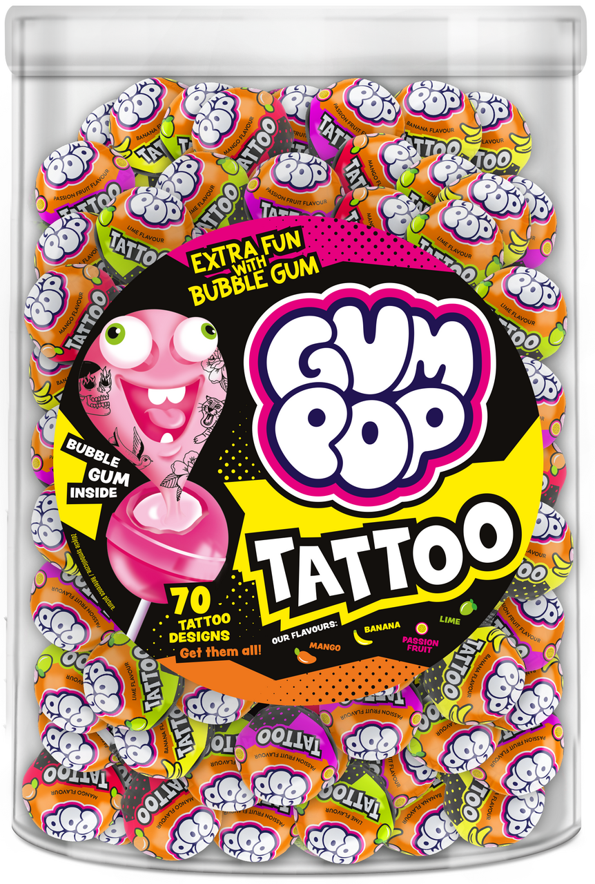 Gum POP Tatoo ovocné lízanky 100 x 15 g