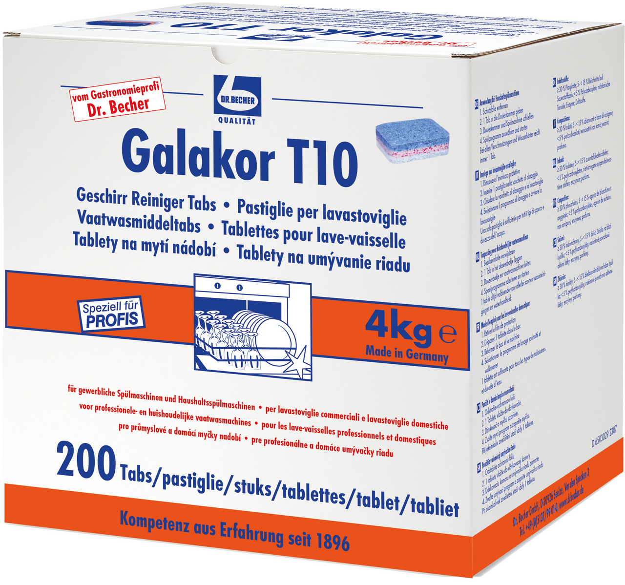 Dr.Becher Galakor T10 tablety do umývačky riadu 200 ks