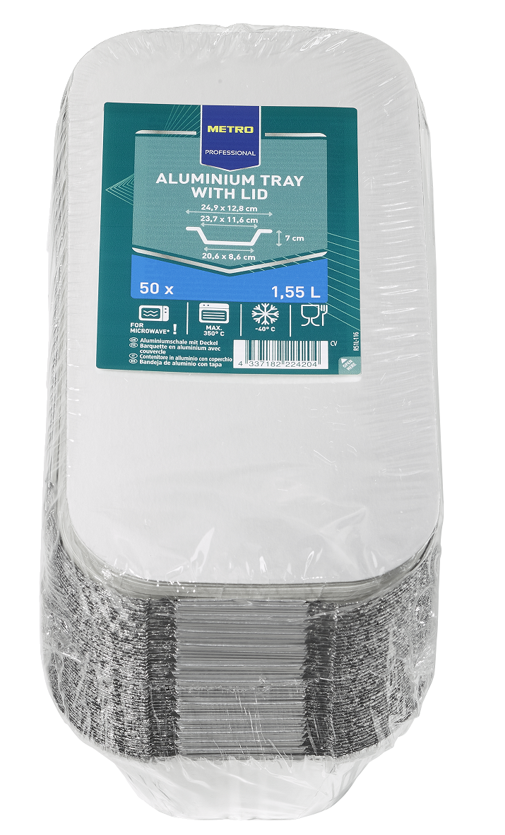 METRO PROFESSIONAL Tácka s vrchnákom 1,5 l hliník 50 ks
