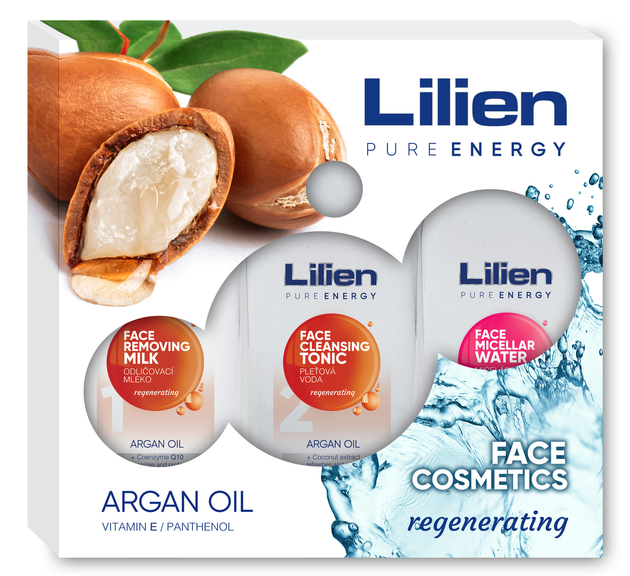 Lilien Argan Oil darčeková sada (mic.voda + pleťová voda + odličovacie mlieko) kazeta