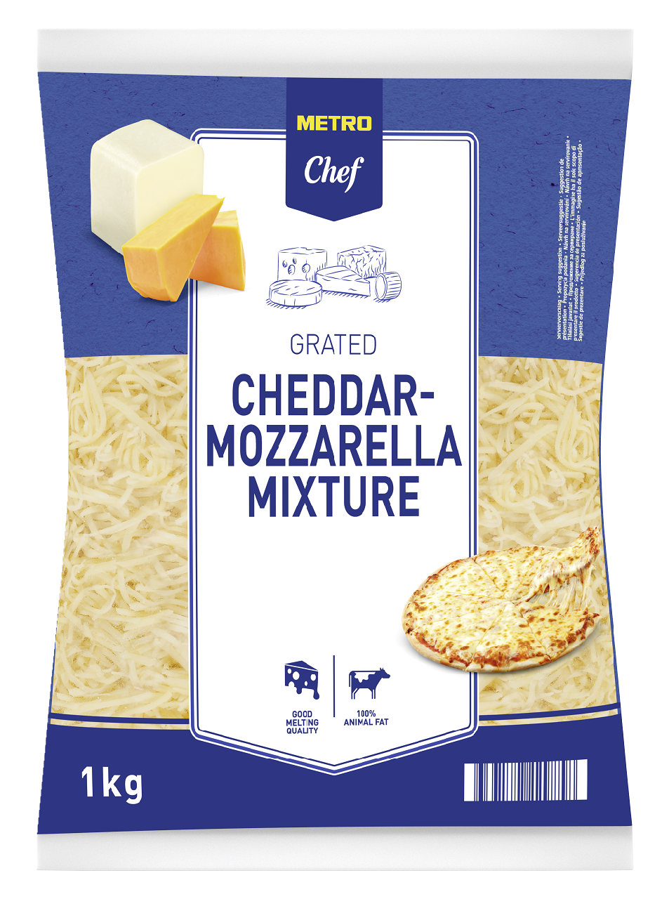 METRO Chef Cheddar - Mozzarella syr strúhaný chlad. 1 kg
