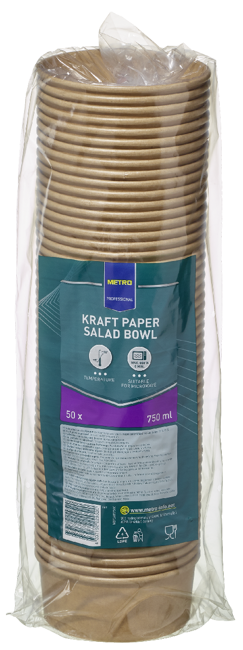 METRO PROFESSIONAL Miska šalátová kraft 750 ml 50 ks