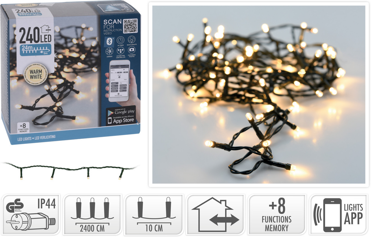 Koopman Reťaz 240 LED žltá 1 ks