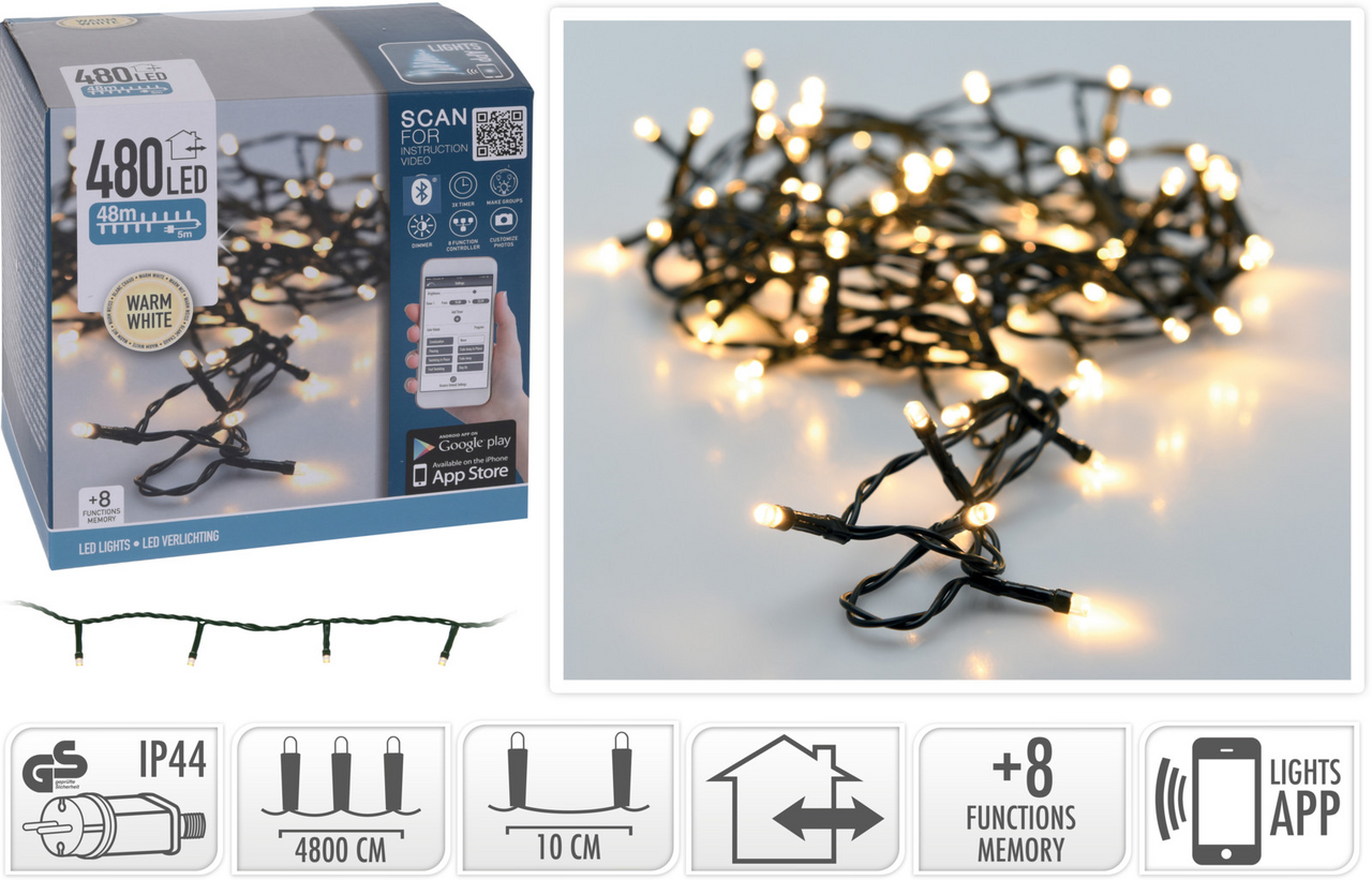 Koopman Reťaz 480 LED žltá 1 ks