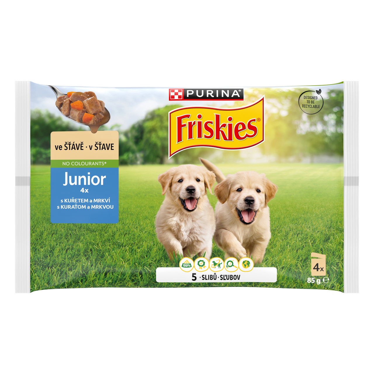 Friskies Junior s kuraťom a mrkvou v šťave kapsičky 4 x 85 g