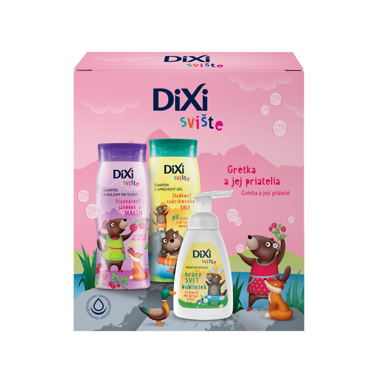 DIXI Svište Grétka a priatelia darčeková sada (šampón + gél + mydlo) kazeta