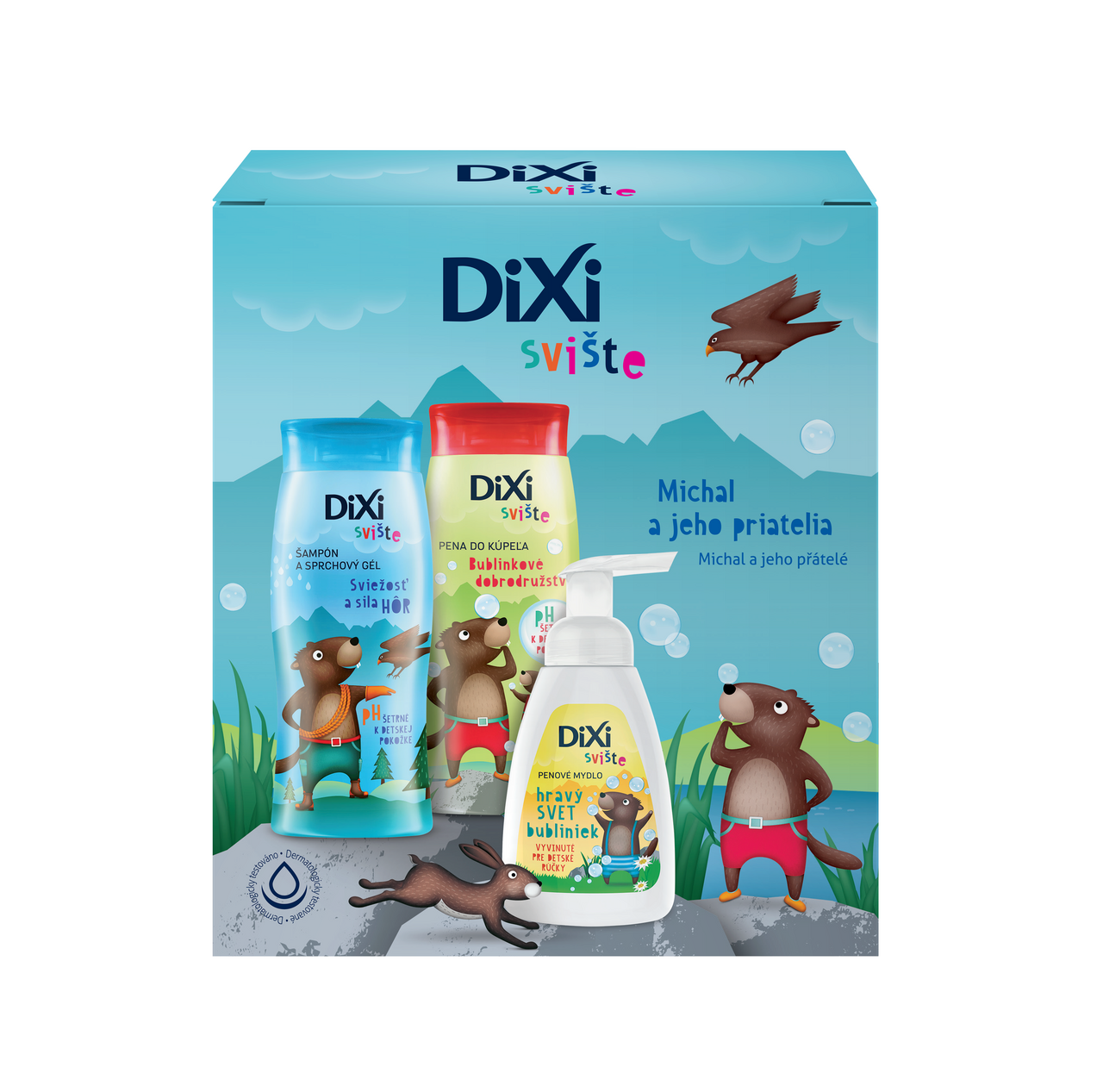 DIXI Svište Michal a priatelia darčeková sada (sprch.gél + pena + mydlo) kazeta