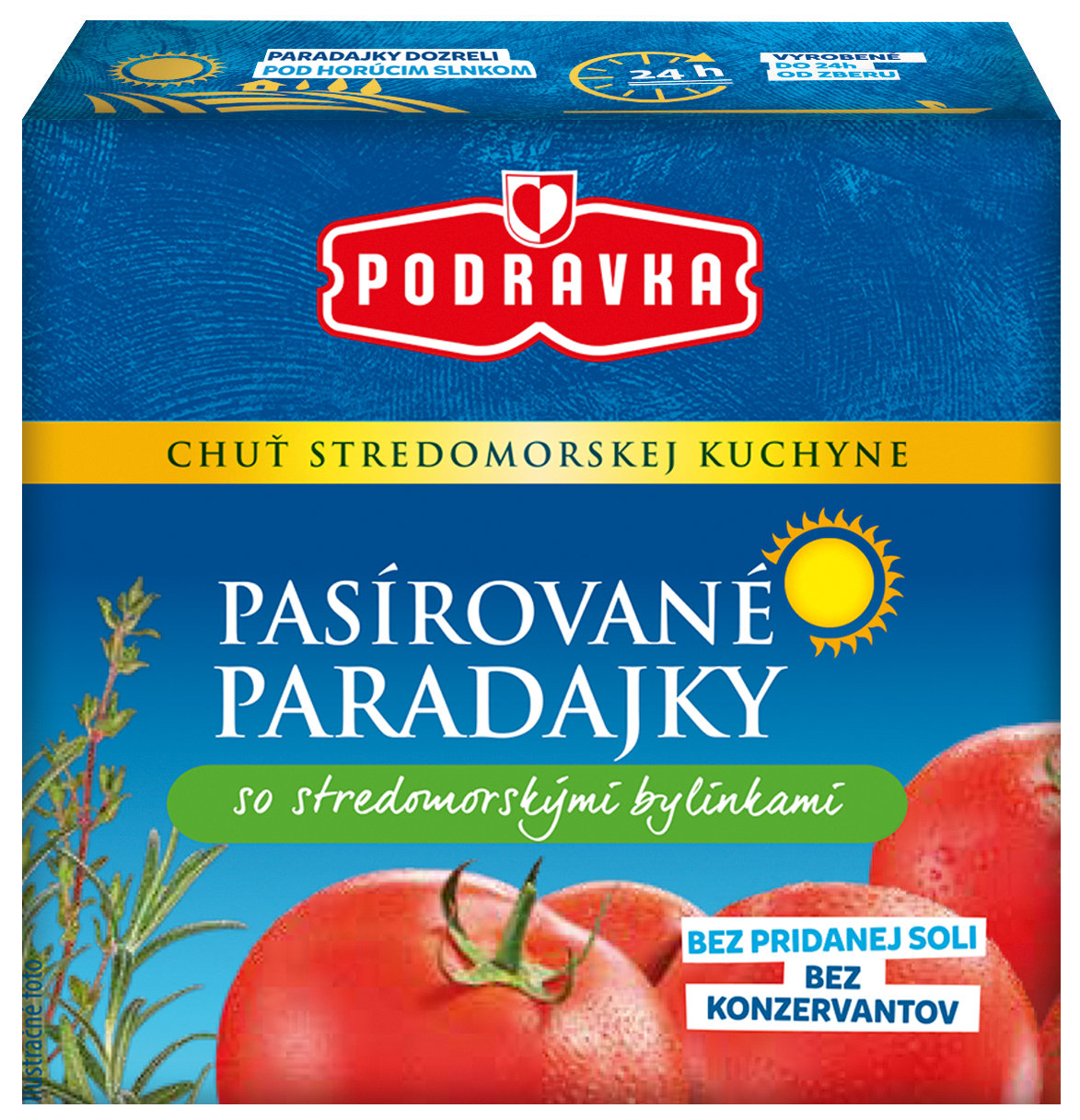 PODRAVKA Pasírované paradajky so stredomorskými bylinkami 500 g