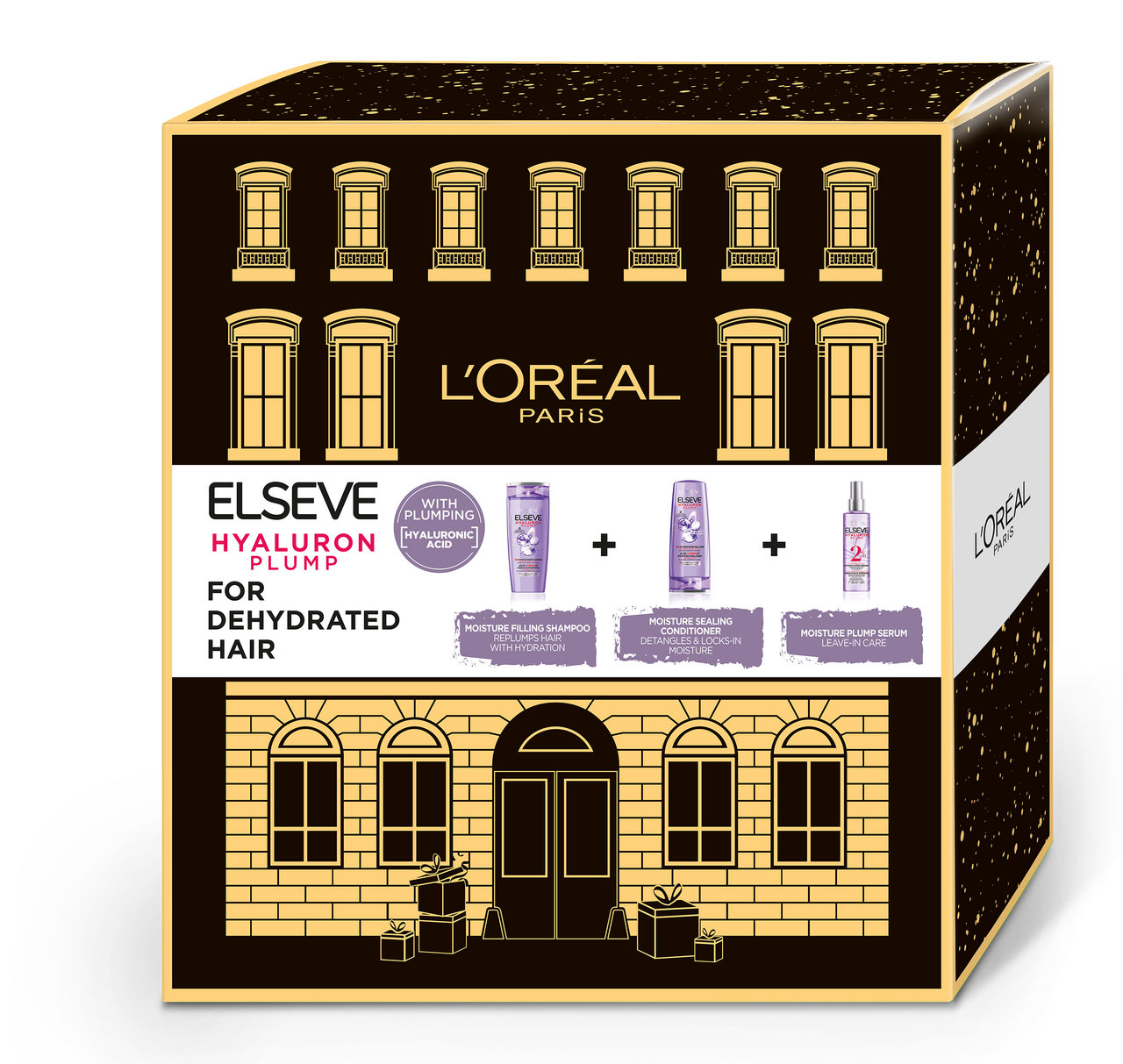 ELSEVE Hyaluron darčeková sada (šampón + kondicionér + sérum) kazeta