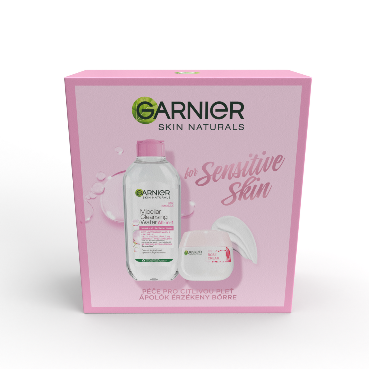 GARNIER Rose darčeková sada (micelárna voda + krém) kazeta
