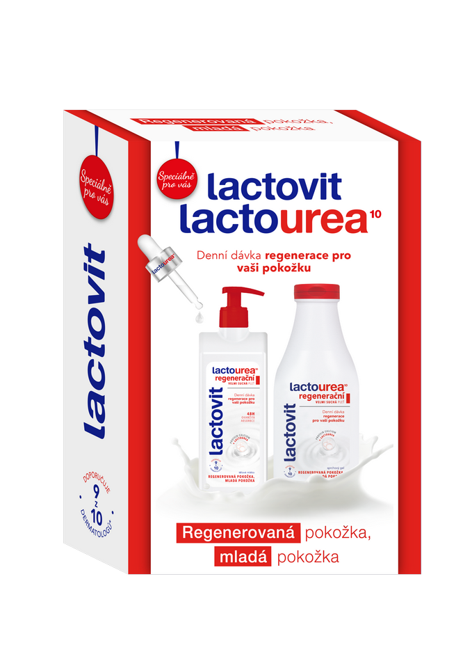 lactovit Lactourea Regenerácia darč.sada (sprch.gél 500 ml + tel. mlieko 400 ml) kazeta