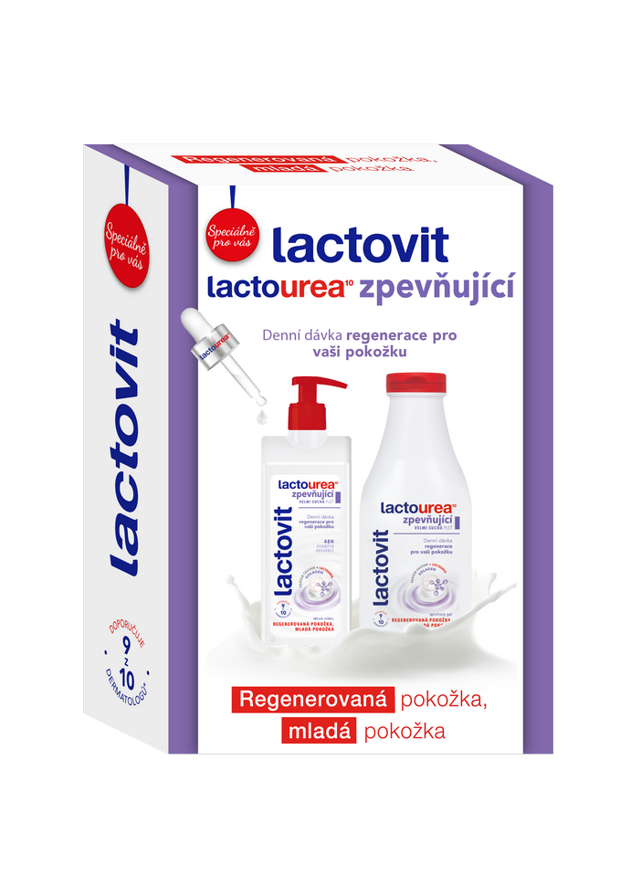 lactovit Lactourea darčeková sada (sprchový gél 500 ml + telové mlieko 400 ml) kazeta