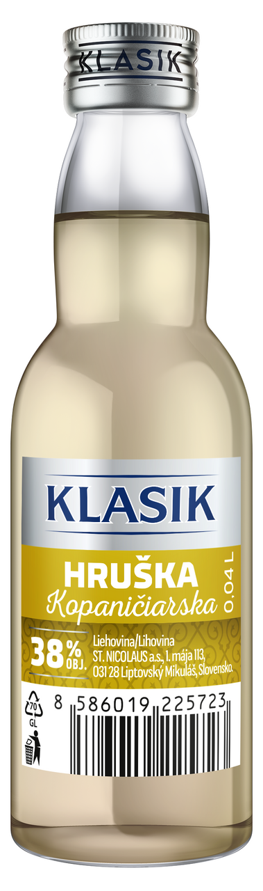 KLASIK Kopaničiarska hruška 38% 40 ml (min. obj. 24 ks)