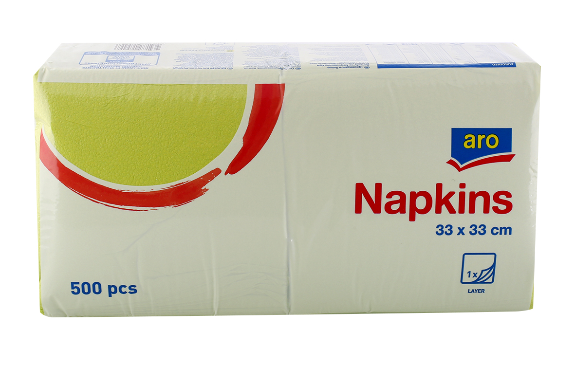 aro Servítky 1 vrstvové 33 cm zelené 500 ks