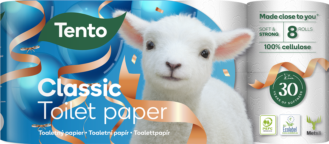 TENTO Classic toaletný papier 18 m 3 vrstvový 8 ks