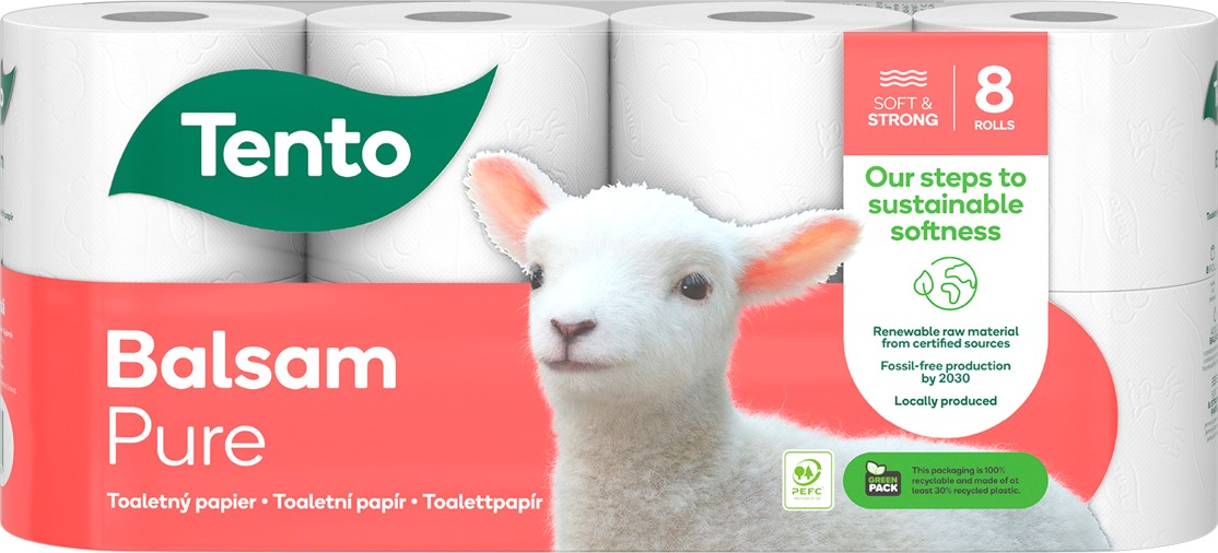 TENTO Balsam Pure toaletný papier 18 m 3 vrstvový 8 ks