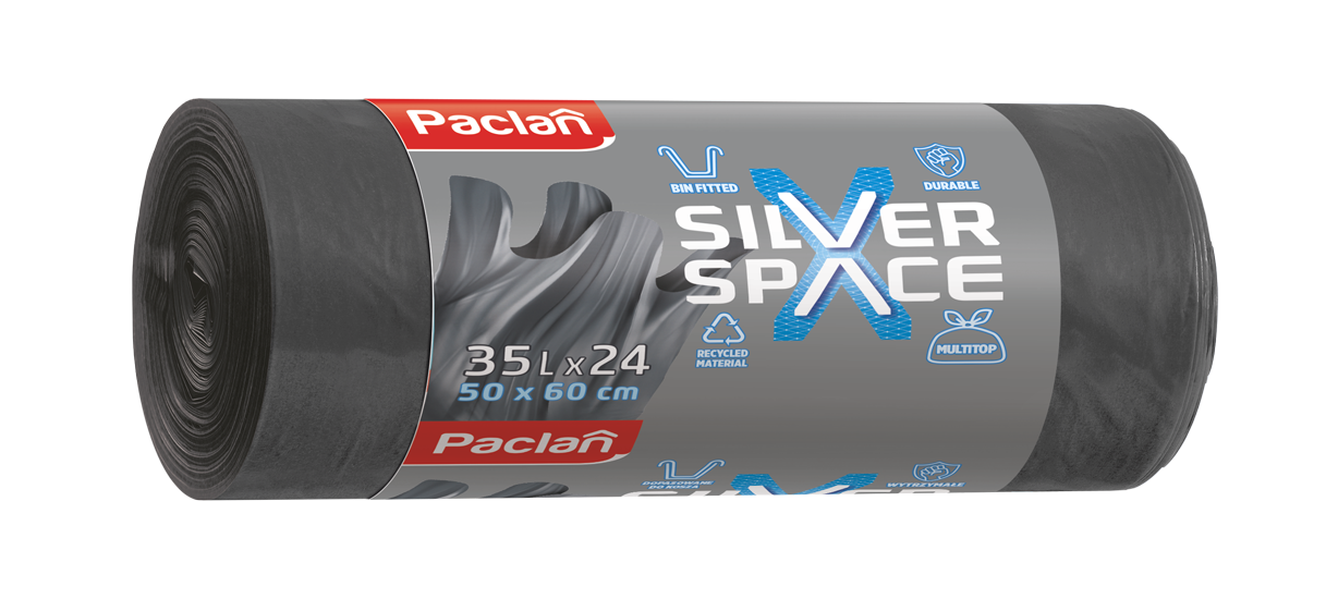 PACLAN Vrecia na odpad Silver Space 35 l 4 x 24 ks