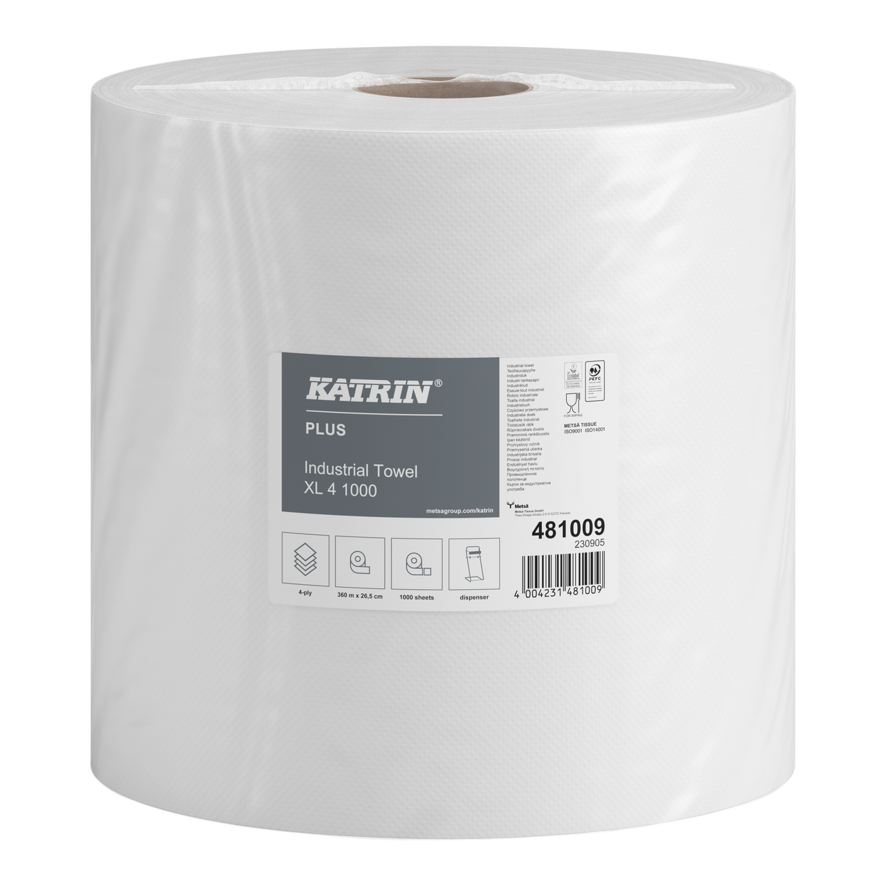 KATRIN Priemyselné utierky XL 4 vrstvové 360 m 1 ks