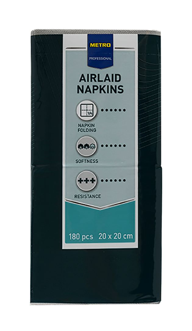 METRO PROFESSIONAL Servítky Airlaid 20 x 20 cm granite 180 ks