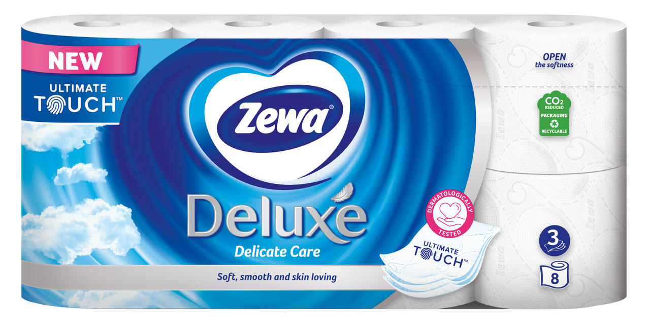 Zewa Deluxe Delicate Care toaletný papier 3 vrstvový 8 ks