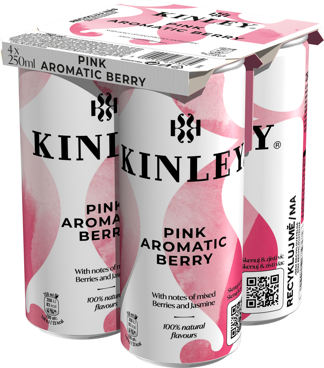 KINLEY Pink Berry 4 x 250 ml vratná plechovka
