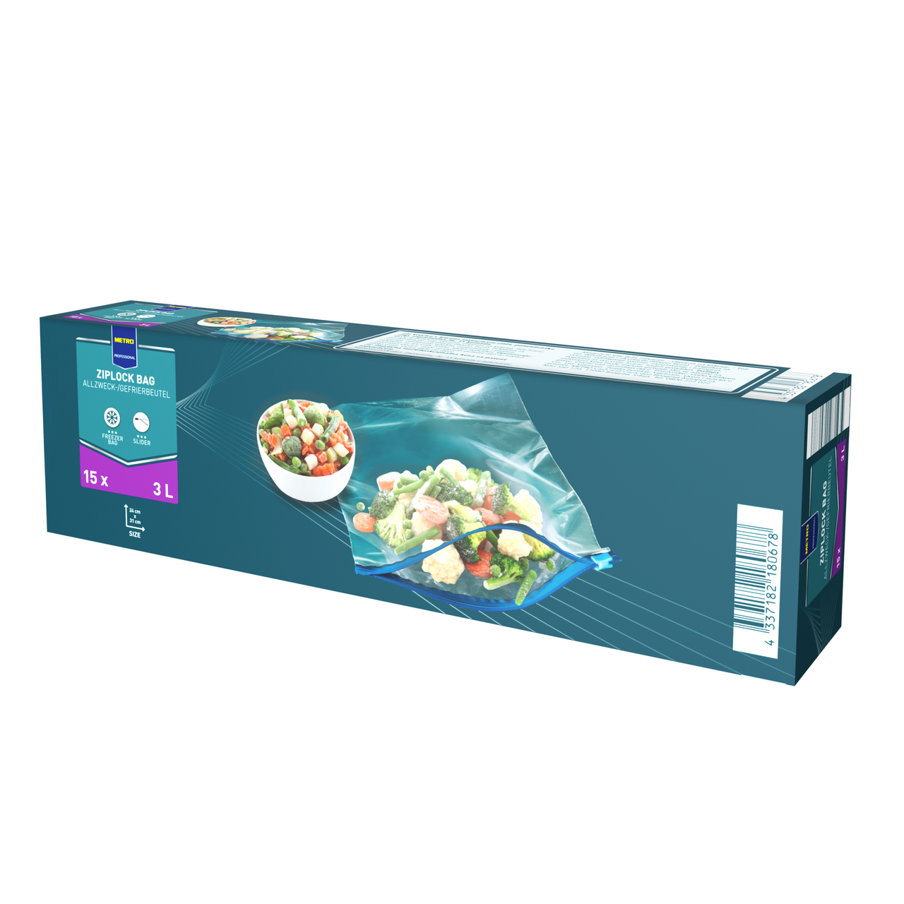 METRO PROFESSIONAL Vrecká Ziplock 3 l 15 ks