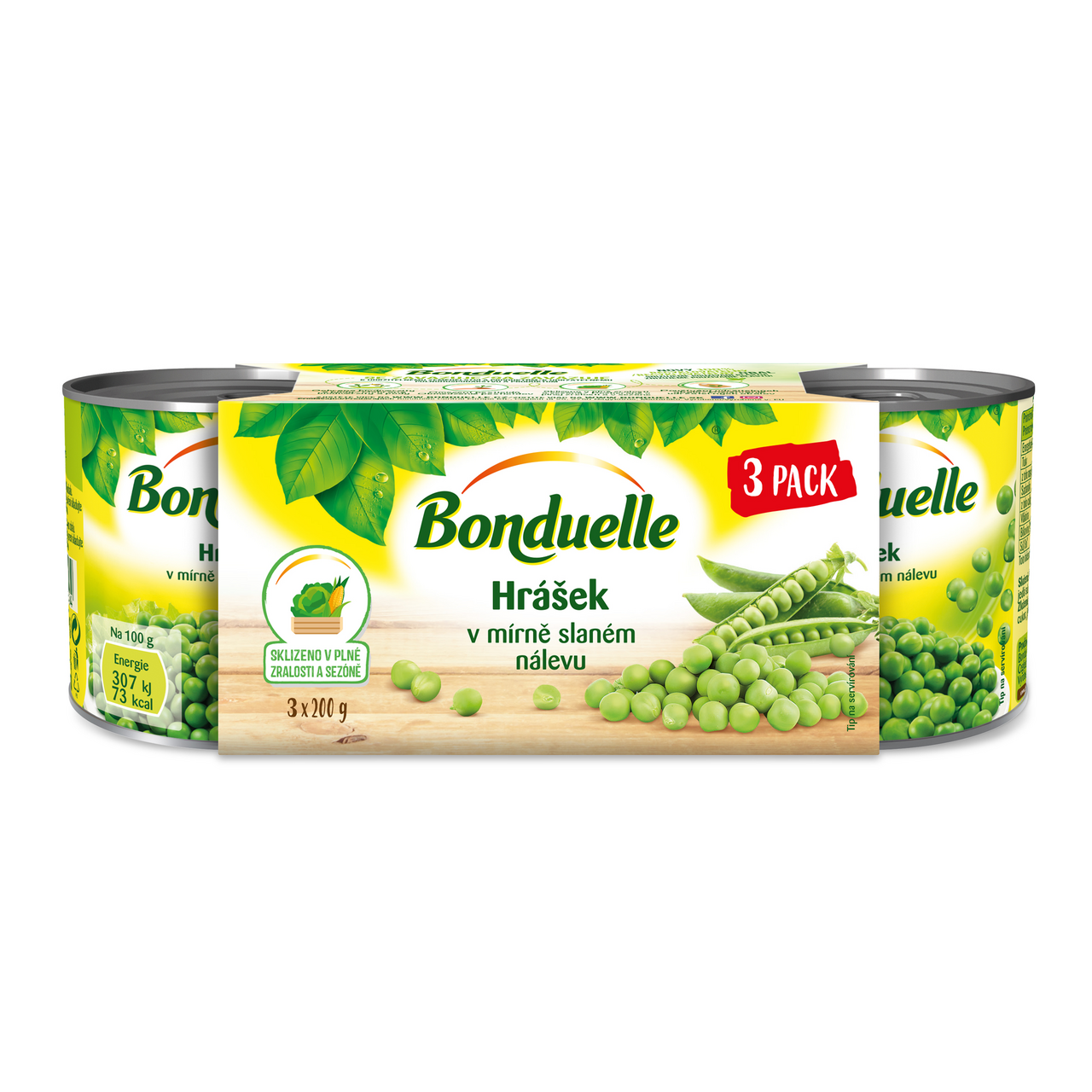 Bonduelle Hrášok 3 x 212 ml