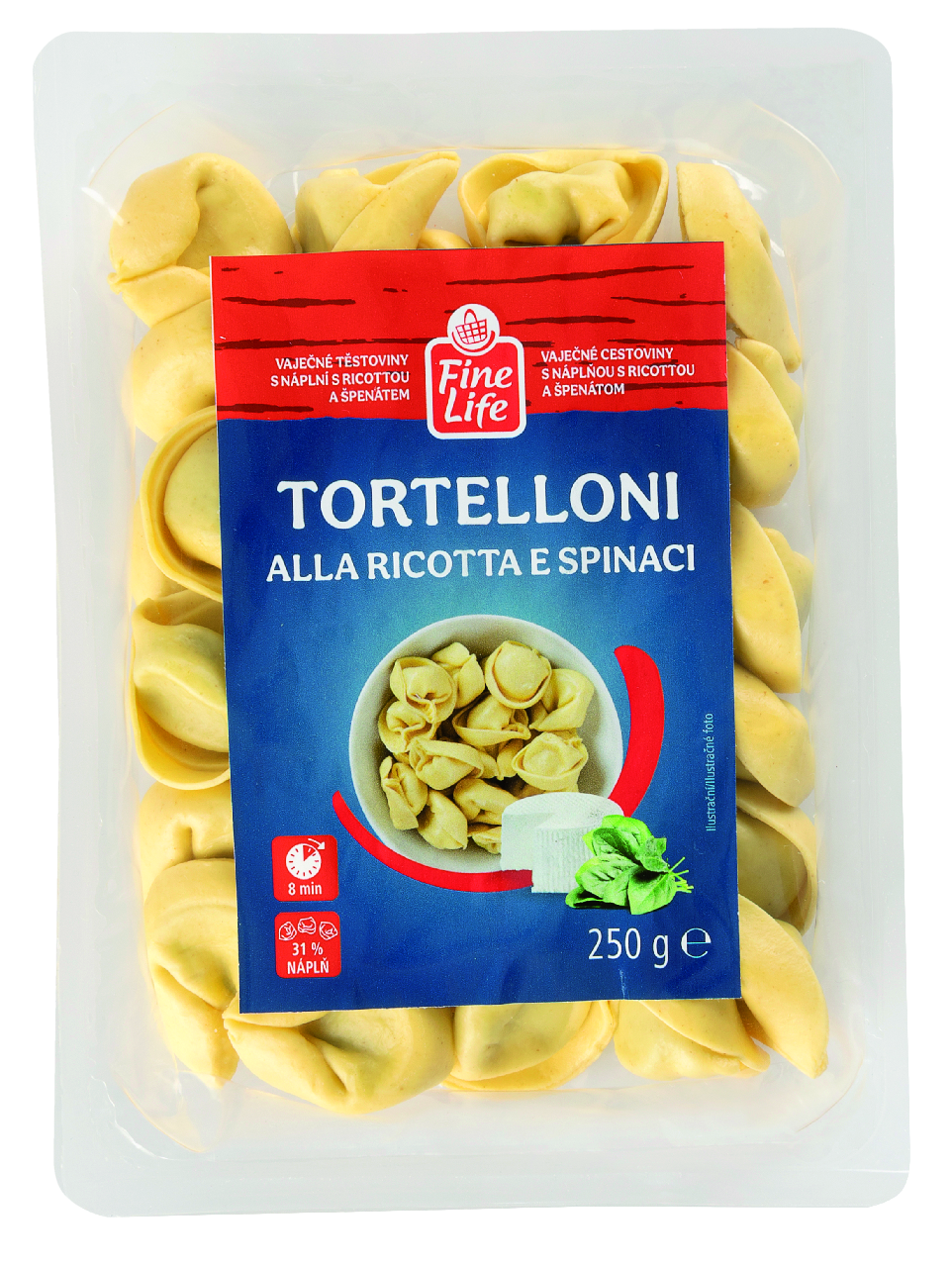 Fine Life Tortelloni s ricottou a špenátom chlad. 2 x 250 g