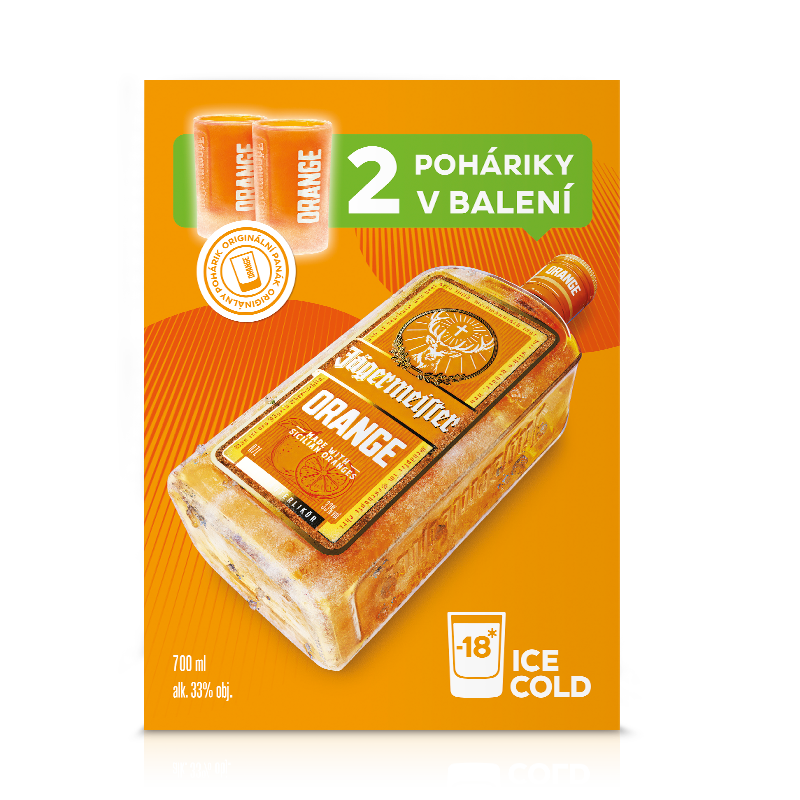 Jägermeister Orange 33% + panáky 2 ks 700 ml