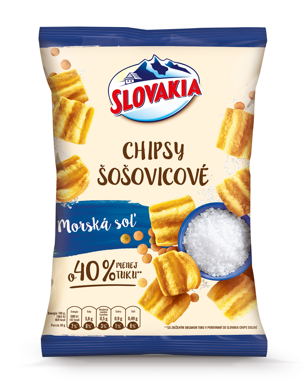 SLOVAKIA Chipsy šošovicové morská soľ 65 g