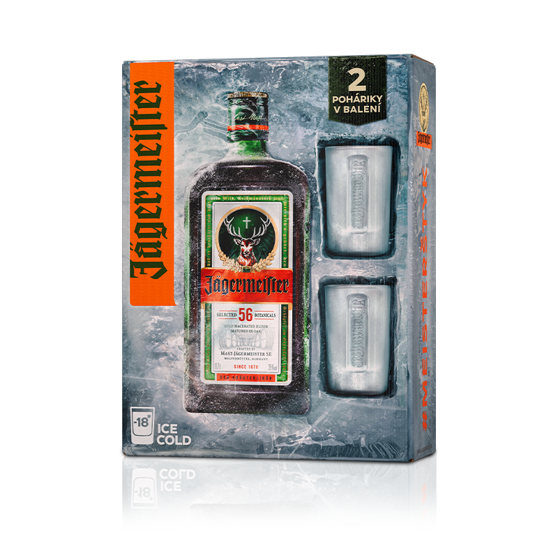 Jägermeister 35% 700 ml + poháre 2 ks