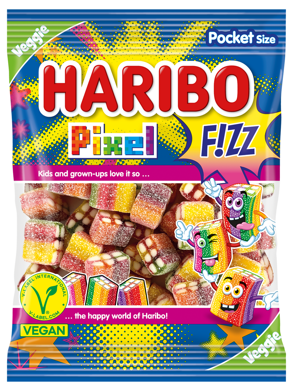 HARIBO Pixel Fizz želé cukríky 80 g