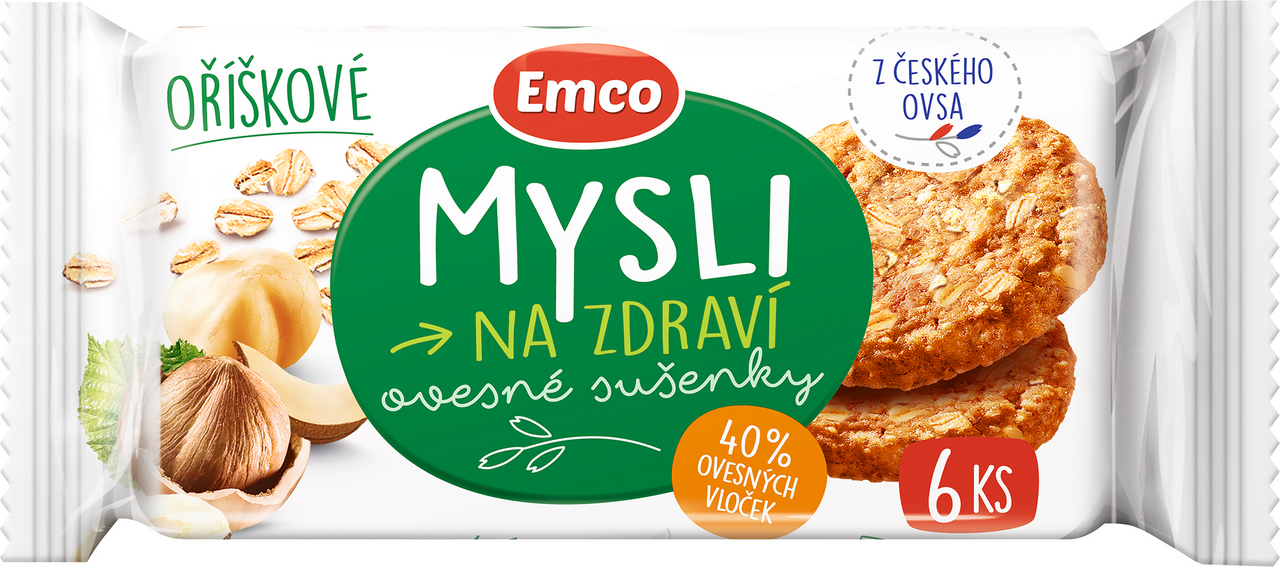 Emco Ovsené sušienky orieškové 60 g