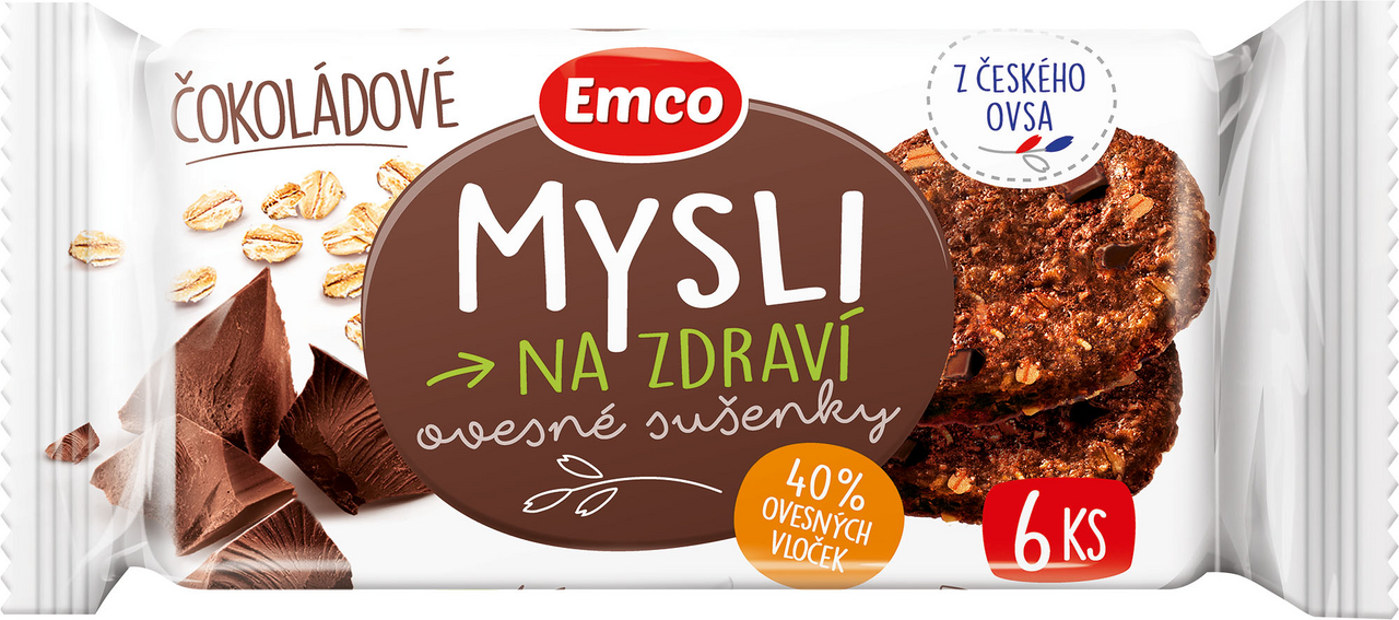 Emco Ovsené sušienky čokoládové 60 g