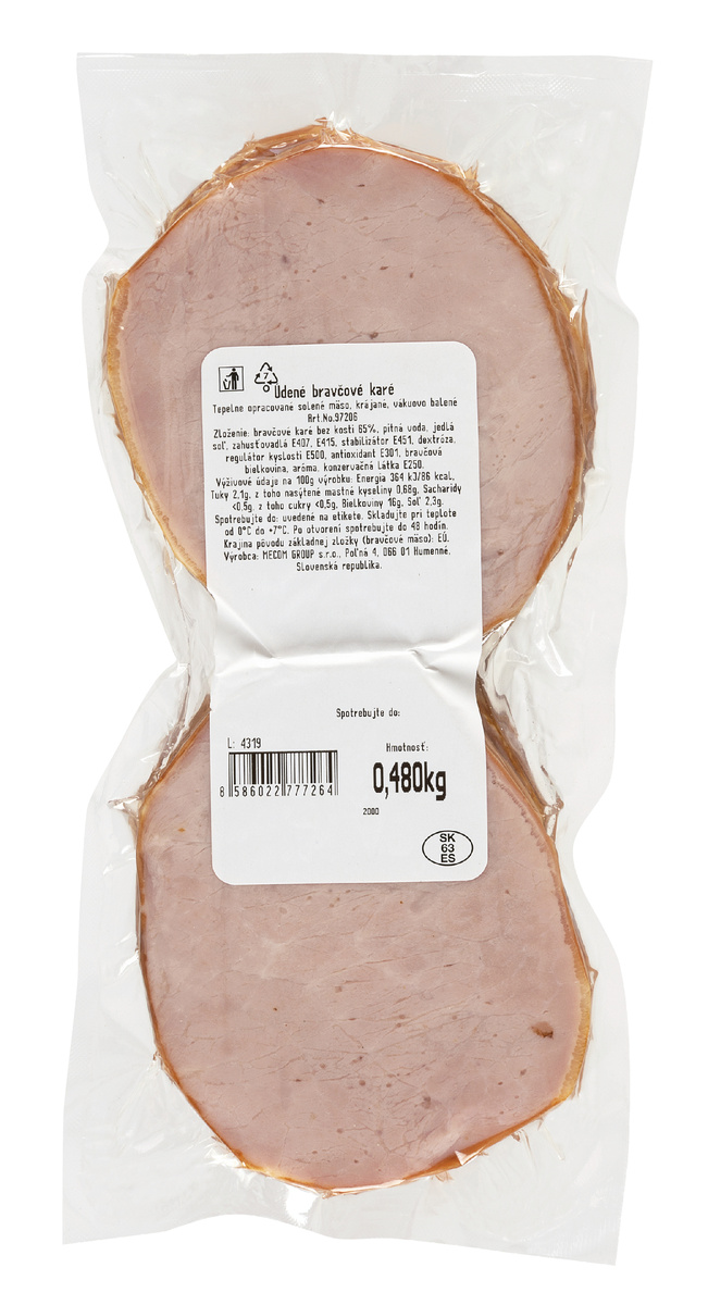 MECOM Údené karé nárez vákuové balenie chlad. 480 g
