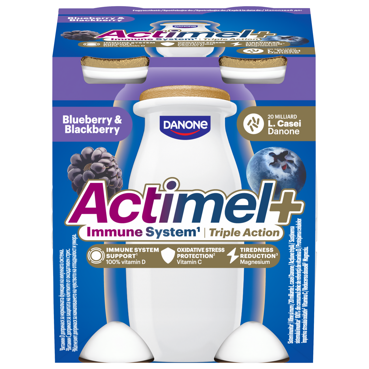 Actimel Jogurtové mlieko čučoriedka & černica chlad. 4 x 100 g