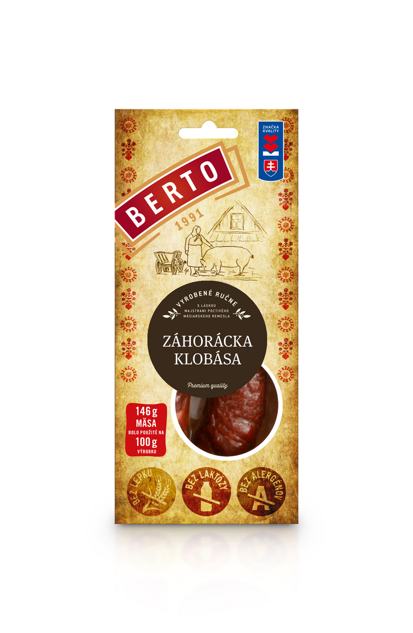 BERTO Záhorácka klobása vákuové balenie chlad. 200 g