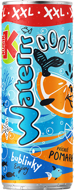 KUBÍK Waterrr Cool pomaranč 12 x 330 ml vratná plechovka