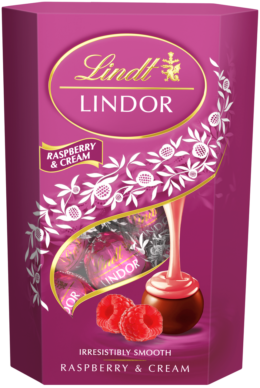 Lindt Lindor Raspberry & Cream guličky 200 g