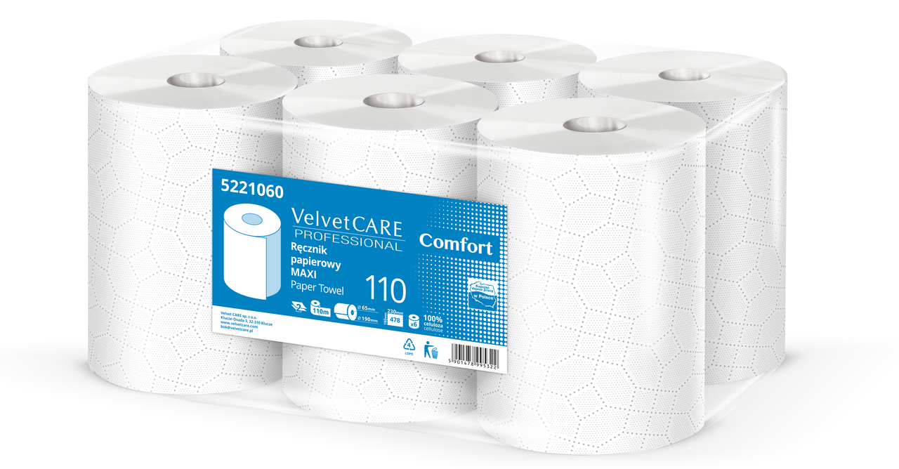 VelvetCARE Professional Comfort kuchynské utierky 2 vrstvové 110 m 6 ks