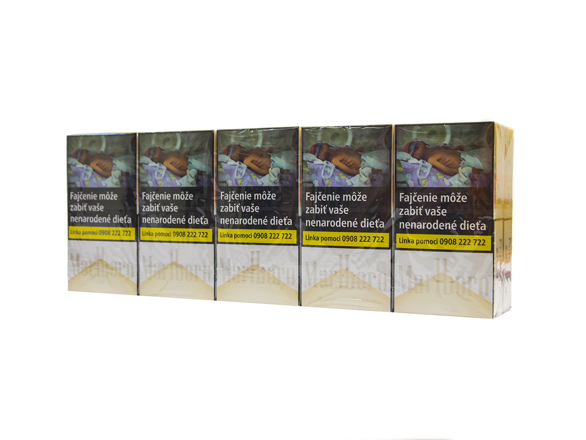 Marlboro Gold 100 dlhé box 20 ks KC 6,00 10 krab. kolok K tvrdé bal. VO cena