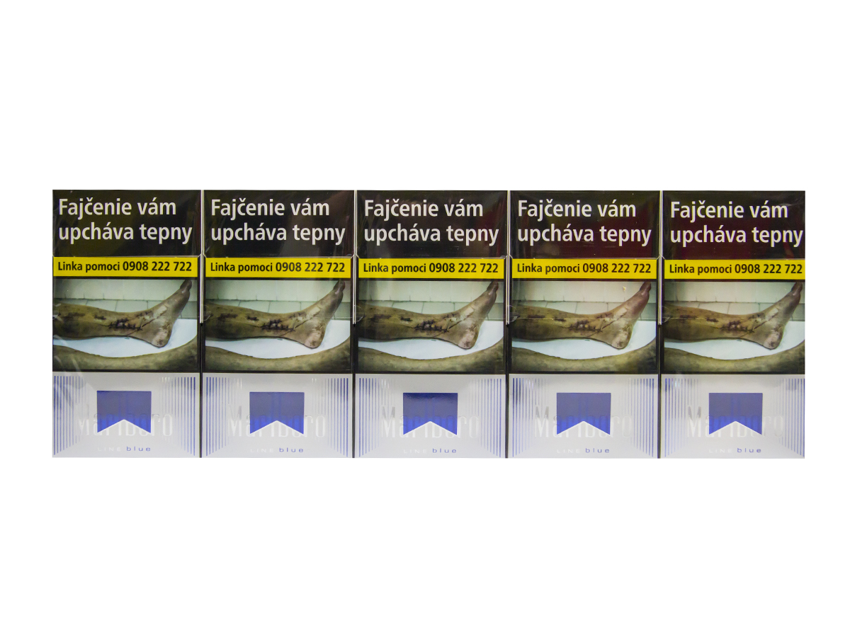 Marlboro Line Blue 100 dlhé box 20 ks KC 6,00 10 krab. kolok K tvrdé bal. VO cena