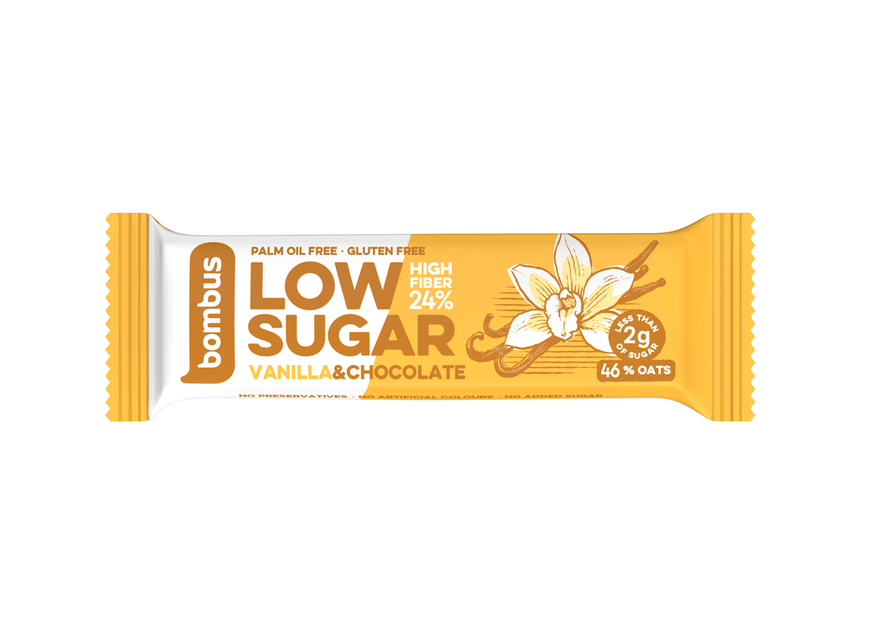 BOMBUS Low Sugar tyčinka vanilka & čokoláda 40 g