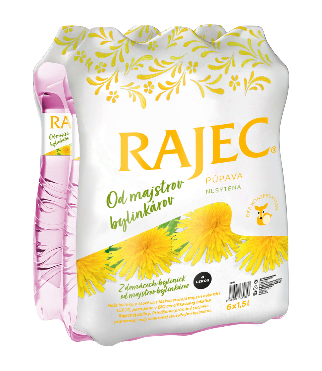 RAJEC Pramenitá voda púpava 6 x 1,5 l vratná PET fľaša