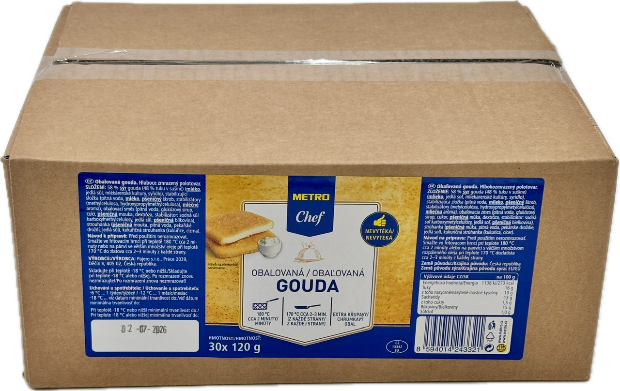 METRO Chef Obaľovaná gouda mraz. 30 x 120 g