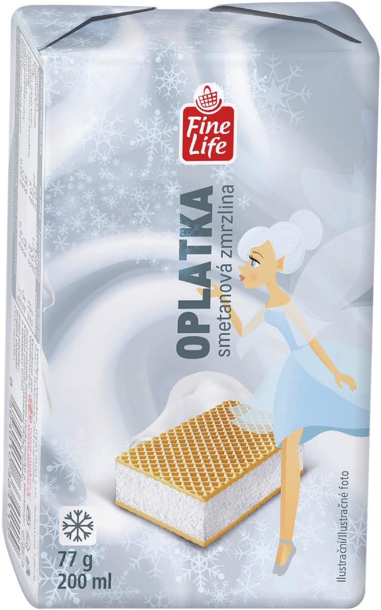 Fine Life Smotanová zmrzlina v oblátke mraz. 10 x 200 ml