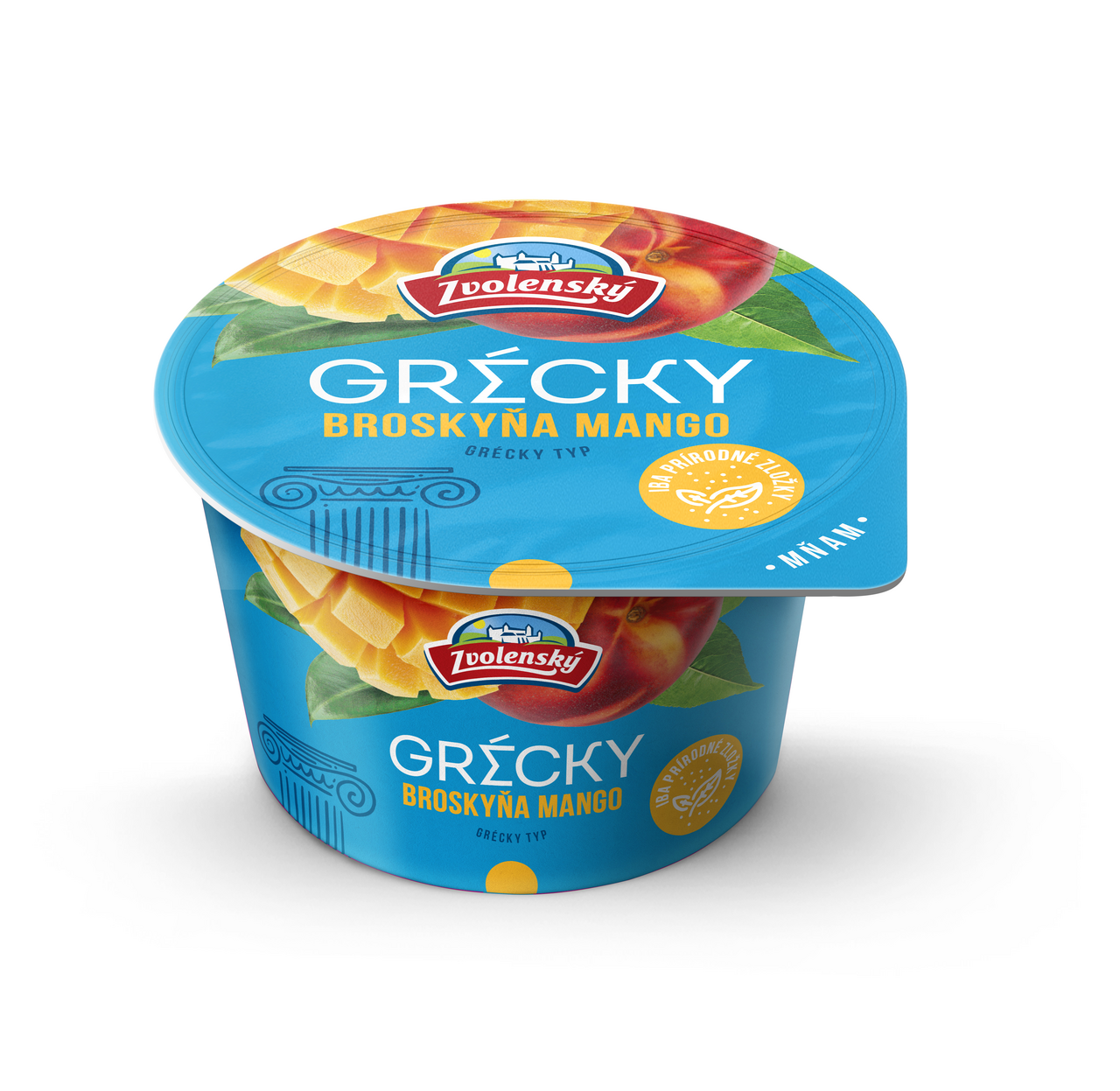Zvolenský jogurt Gréckeho typu broskyňa mango chlad. 6 x 125 g