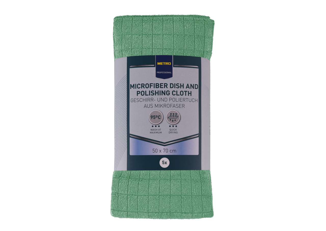 METRO PROFESSIONAL Utierka z mikrovlákna zelená 5 ks